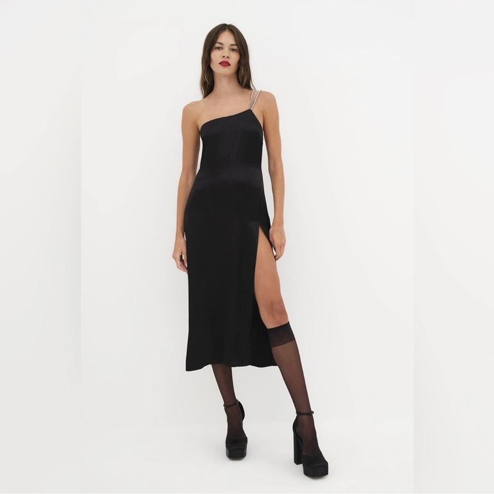 For love & Lemons Elora Rhinestone Midi Dress $269 Black NEW W Lolita Size XS